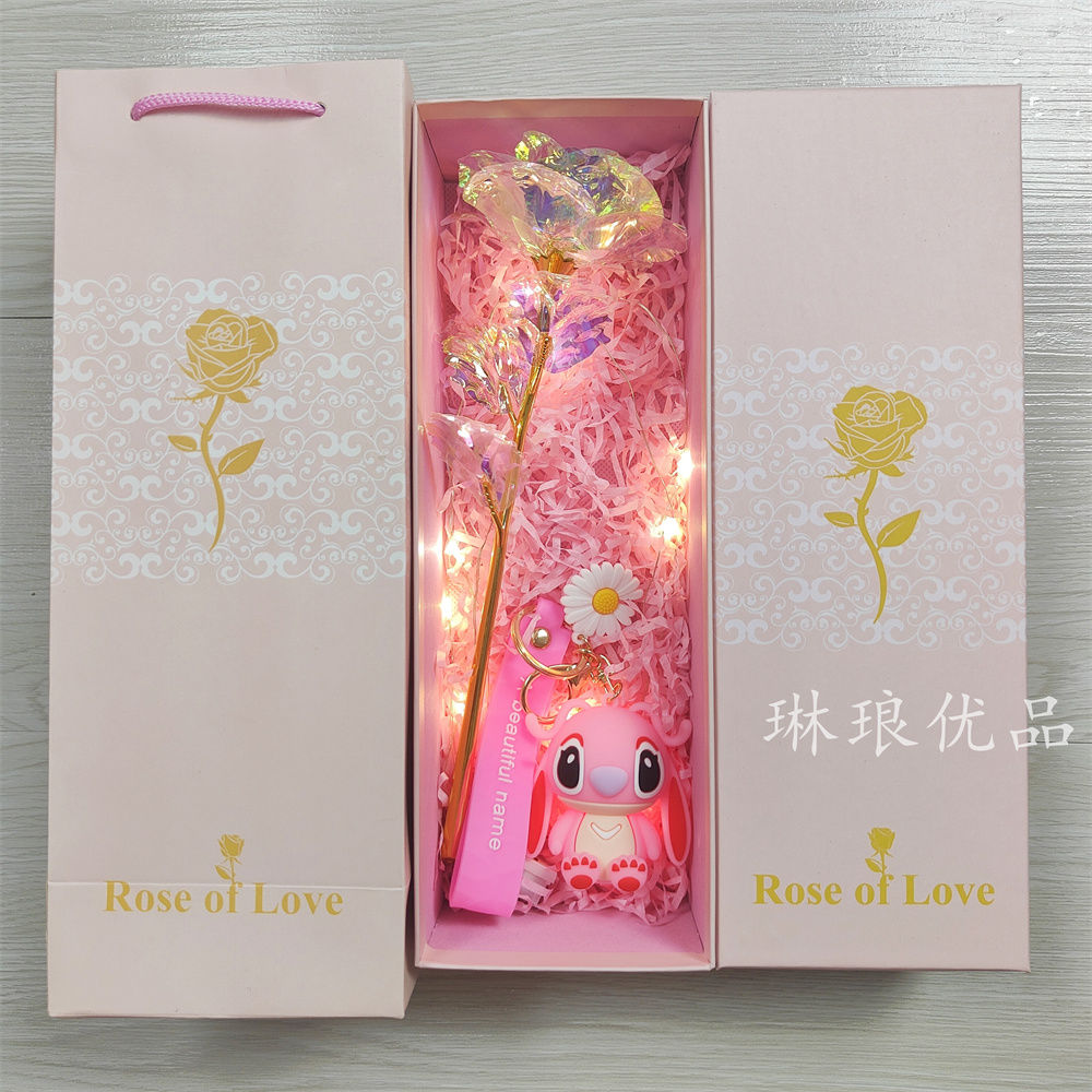 Colorful Dazzling Rose Changing Starry Sky Colorful Gold Rose Romantic Eternal Couple Good-looking Valentine's Day Gift