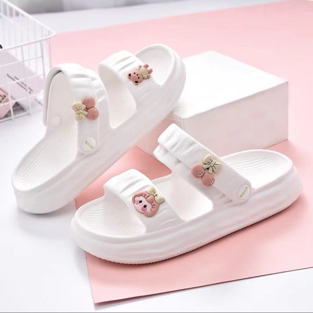 Cartoon Cute Sandals for Women Summer Outdoor Non-Slip Fashion Personality Half Slippers Dual-Purpose Slippers Feeling of Walking on Shit Beach Slippers