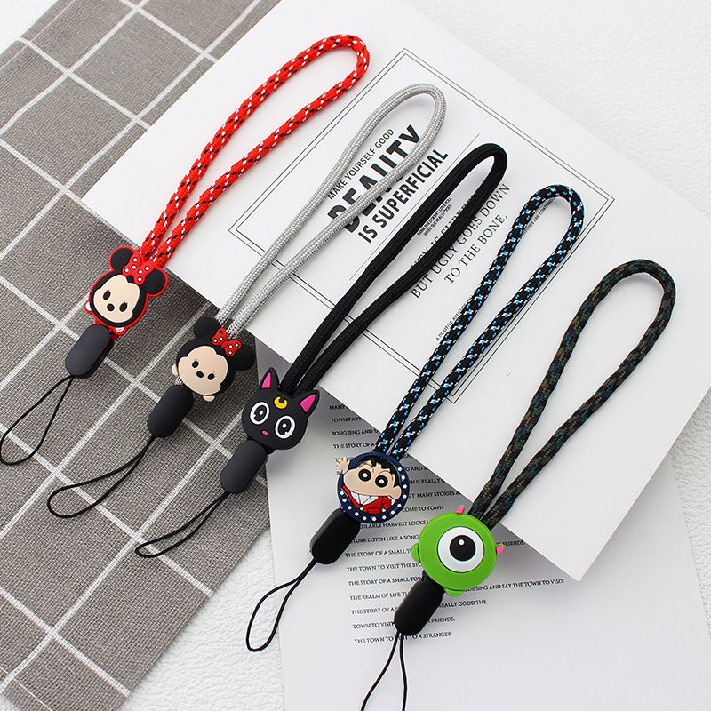 new cute cartoon mobile phone lanyard adjustable phone case anti-separation rope strong creative mobile phone strap wrist lanyard