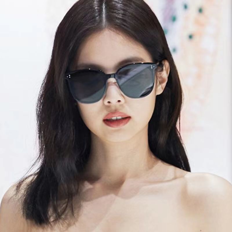 Instafamous Sunglasses Women's round Face Super Large Rim Square Uv Protection Slimming Retro Big Face Retro Sunglasses Men's Fashion