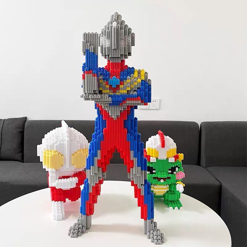 Compatible with Lego Ultraman Building Blocks Small Particles Children's Educational Three-Dimensional Miniature Assembled Toy Boy Jigsaw Gift