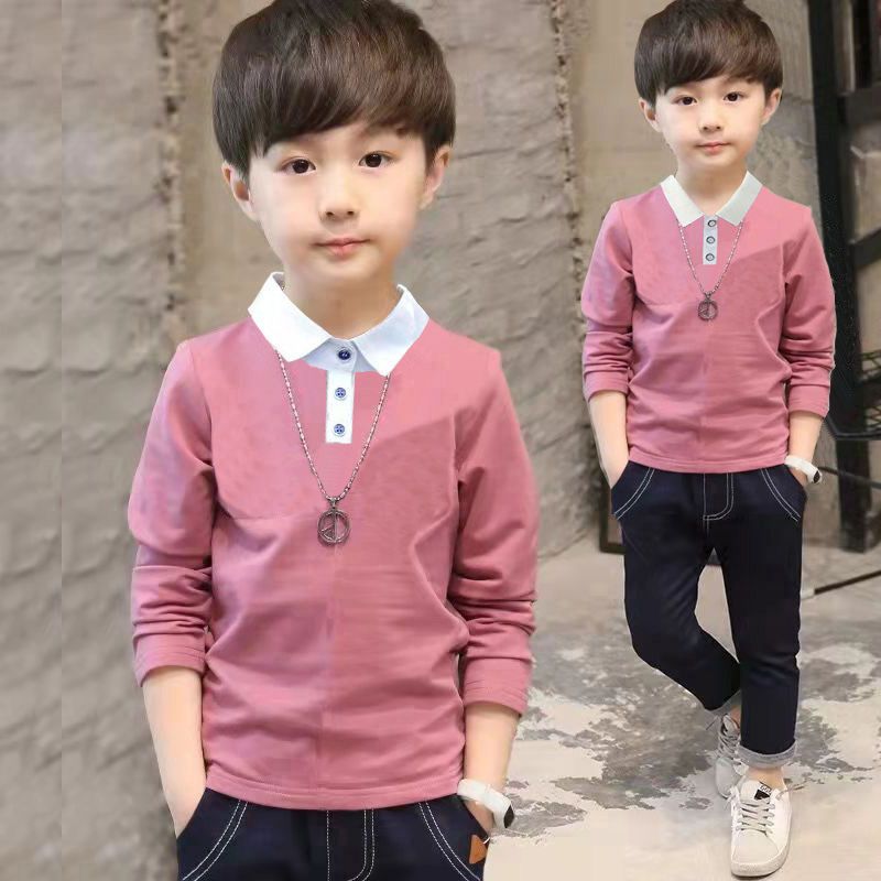 Pure Cotton Children's Clothing Boy's Long-Sleeved T-shirt Spring and Autumn 2021 New Medium and Big Children Striped Thin round Neck Children's Bottoming Shirt