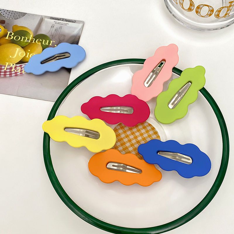 Cute Bangs Clip Sweet Hair Pin Side Clip Hair Accessories Candy Color Wave Barrettes BB Clip Japanese and Korean Ins Girl's Heart