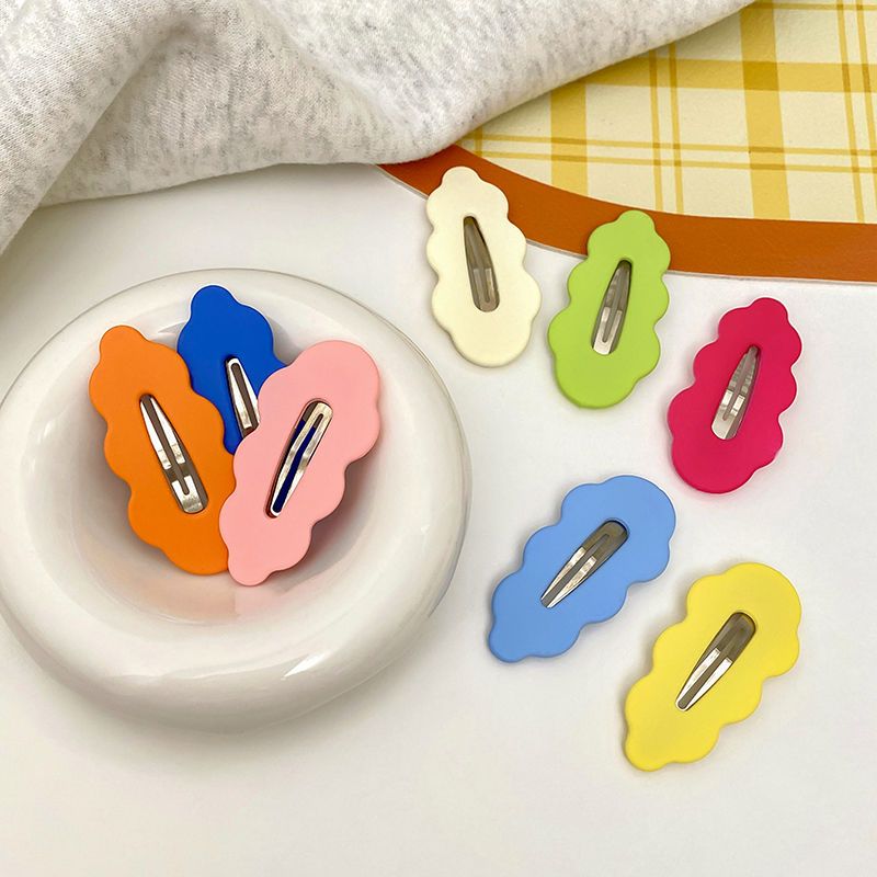 Cute Bangs Clip Sweet Hair Pin Side Clip Hair Accessories Candy Color Wave Barrettes BB Clip Japanese and Korean Ins Girl's Heart