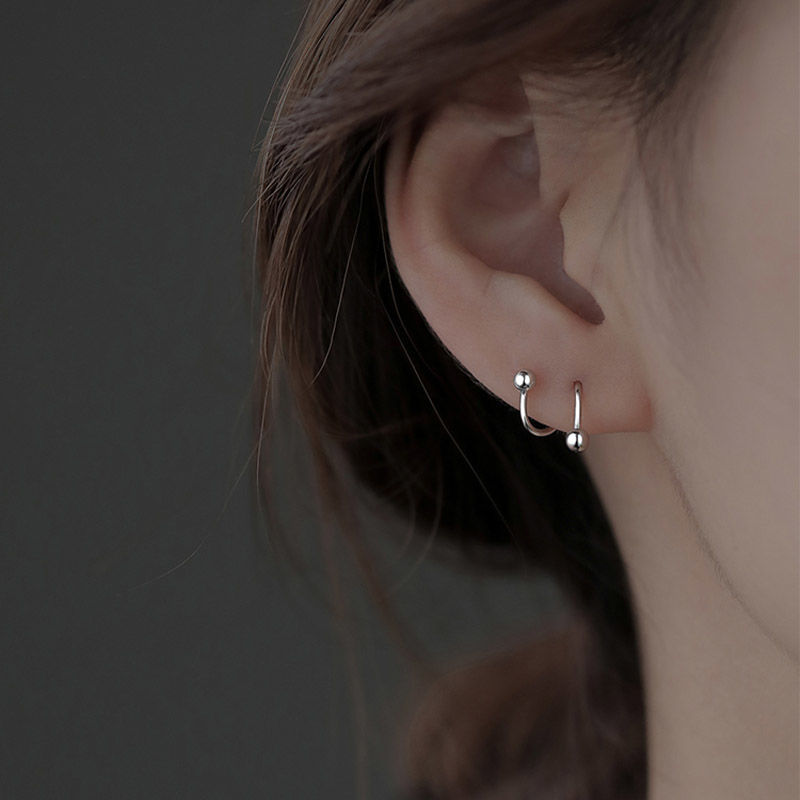 [Xiangnan] 925 Sterling Silver Butterfly Studs Women's 2023 New Trendy Earrings Light Luxury Summer Ear-Caring Earrings