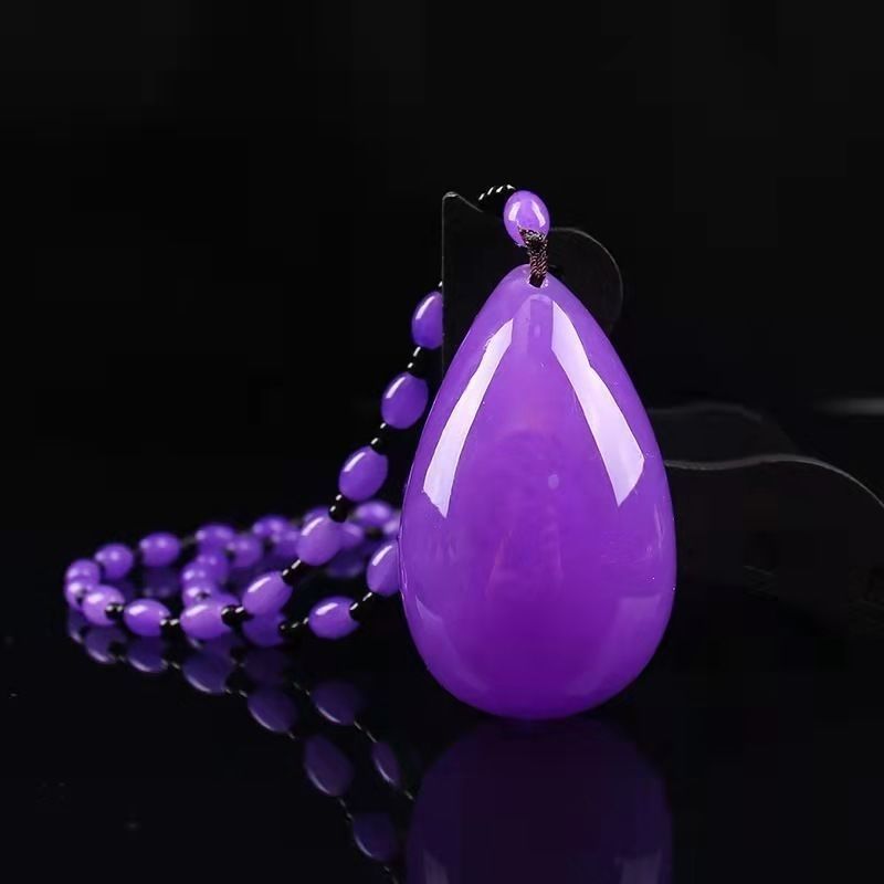 Beeswax Sweater Chain Necklace Fashion Accessories Female Long Wild Second Generation Synthetic Violet Pendant Clothes Hanging Ornament Pendant