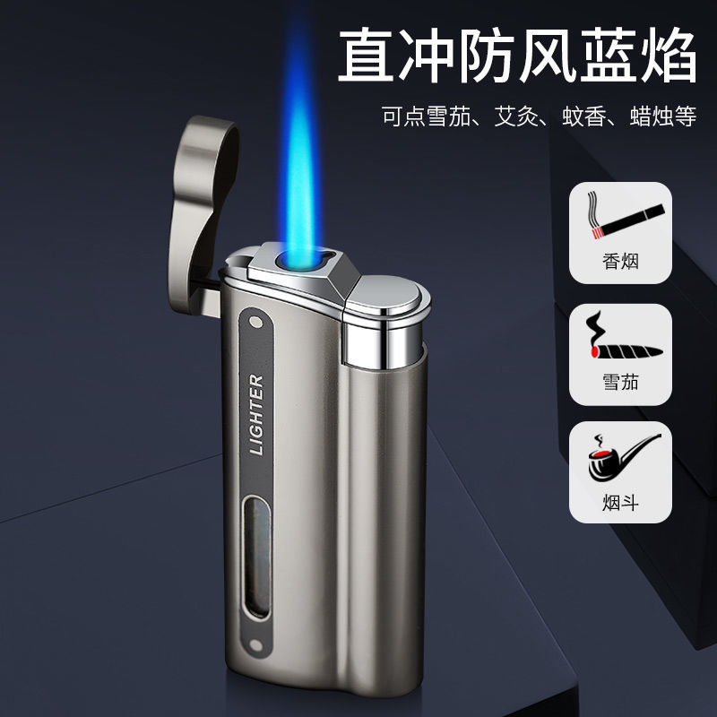 new internet celebrity lighter high-end men‘s inflatable direct punching windproof durable custom personalized creative gift for boyfriend