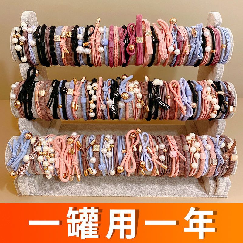 women‘s tie-up hair rubber band korean style tied-up hair cute hair ring simple internet sensation leather case ins headdress