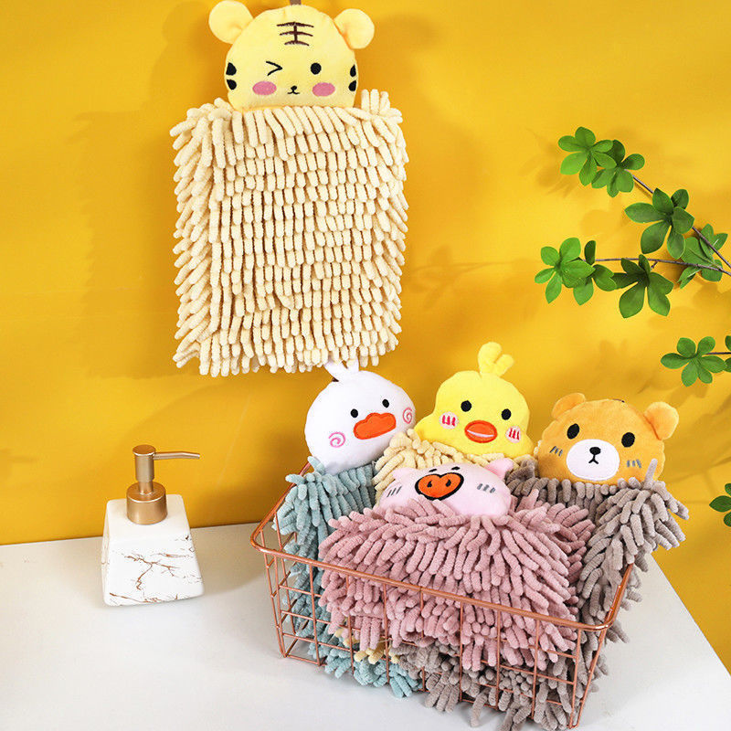 Cute Hand Towel Hanging Chenille Kitchen Thickened Water-Absorbing Quick-Drying Small Tower Household Bathroom Children's Handkerchief