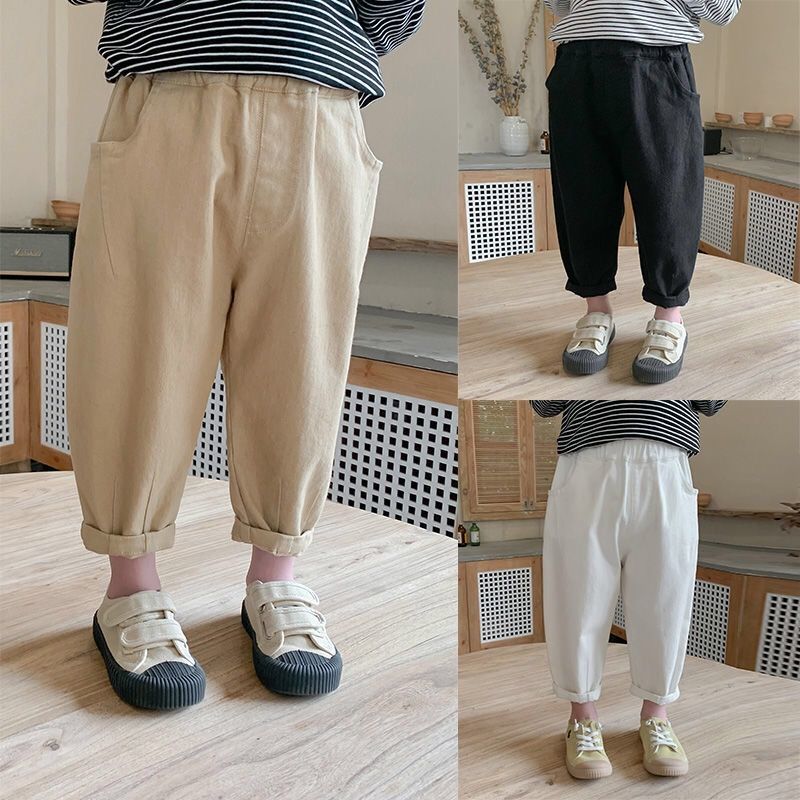 children‘s baby autumn cotton trousers boys‘ spring and autumn korean style western style overalls children‘s spring and autumn casual pants