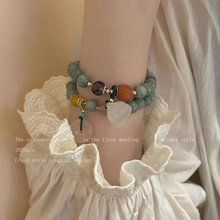 new chinese style peace buckle lotus bracelet female summer ins niche design advanced bracelet 2024 new bracelet