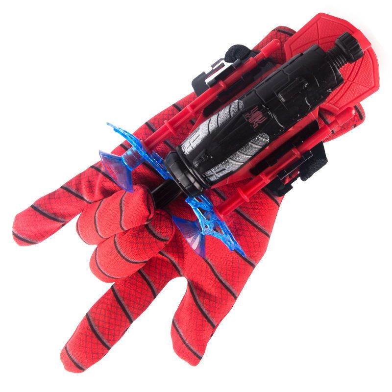 Spider-Man Launcher Spit Screen Red Same Black Technology Hero Gloves Children Gift Boy Soft Elastic Toy Gun