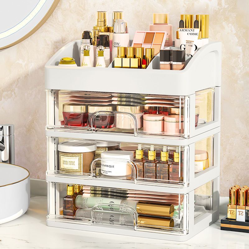 high-end makeup storage box student dormitory plastic desktop storage rack drawer light luxury 2022 new cosmetic case