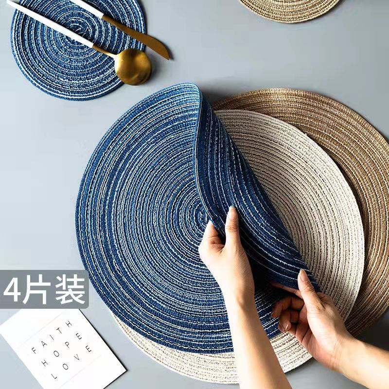 dining mat woven coaster heat proof mat ins style nordic kettle mat household anti-scald dish coasters placemat for western food