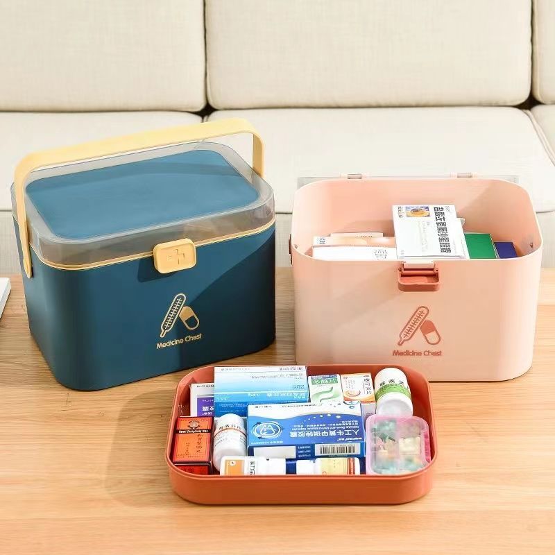 Household Medicine Box Multi-Layer Portable Large Capacity Medical Emergency Medicine Small Medicine Box Family Pack Medicine Storage Box