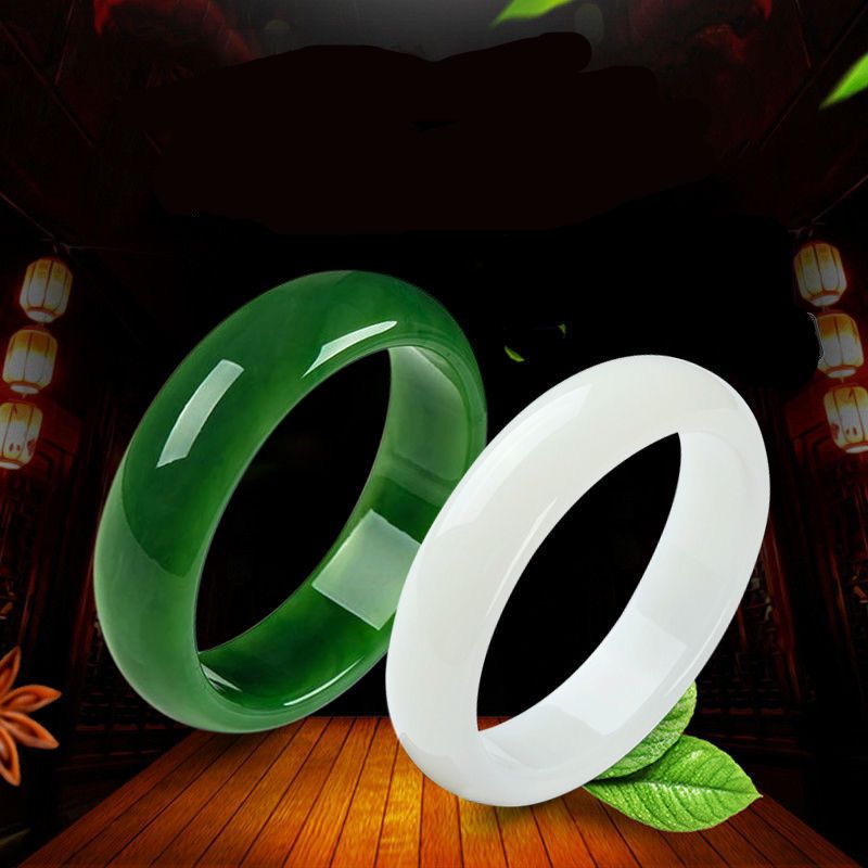 spinach beryl bracelet white jade bracelet gift emerald color imitation green bracelet jade bracelet female