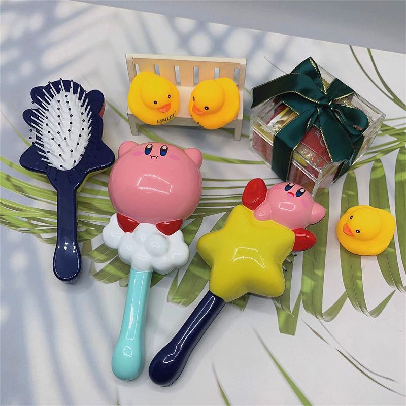 ins cute japanese style creative kirby comb portable massage anti-hair removal comb girl heart air cushion comb