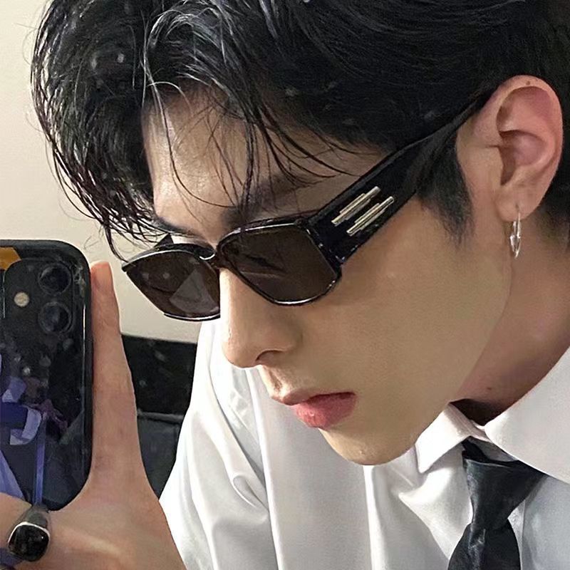 rectangular gm sunglasses high street men‘s trendy ins super cool net red uv-proof strong light hip hop sunglasses