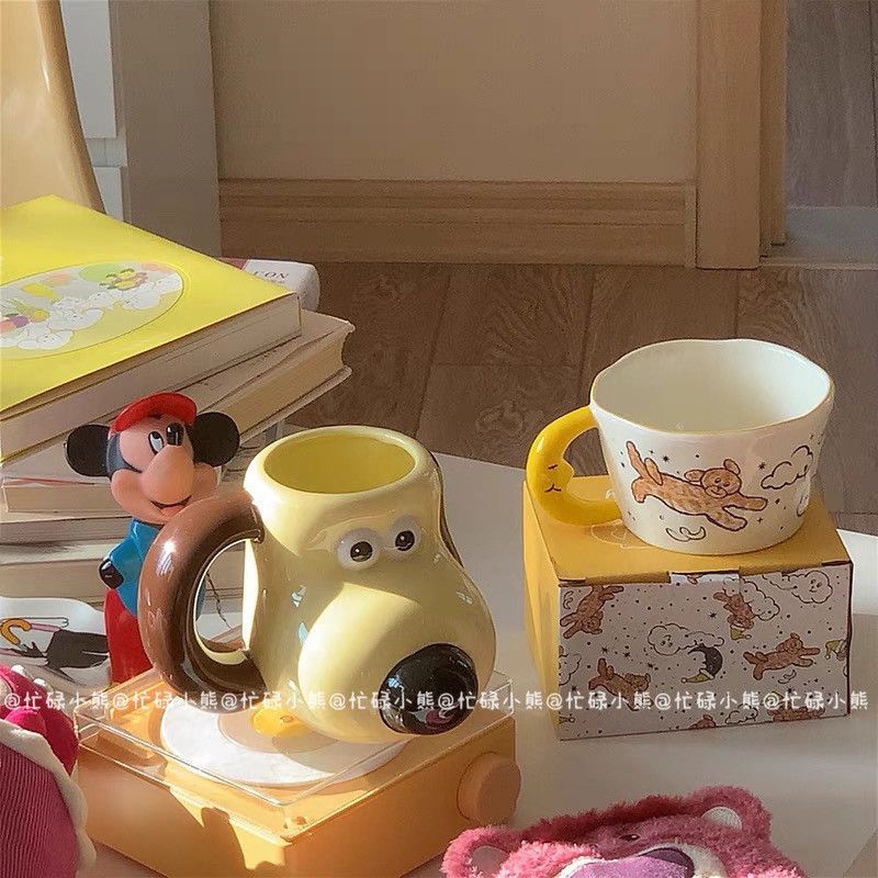 INS Cute Good-looking Wallace and Gromit Stereo Ceramic Cup Creative Coffee Milk Mug Cup Office Drinking Glass