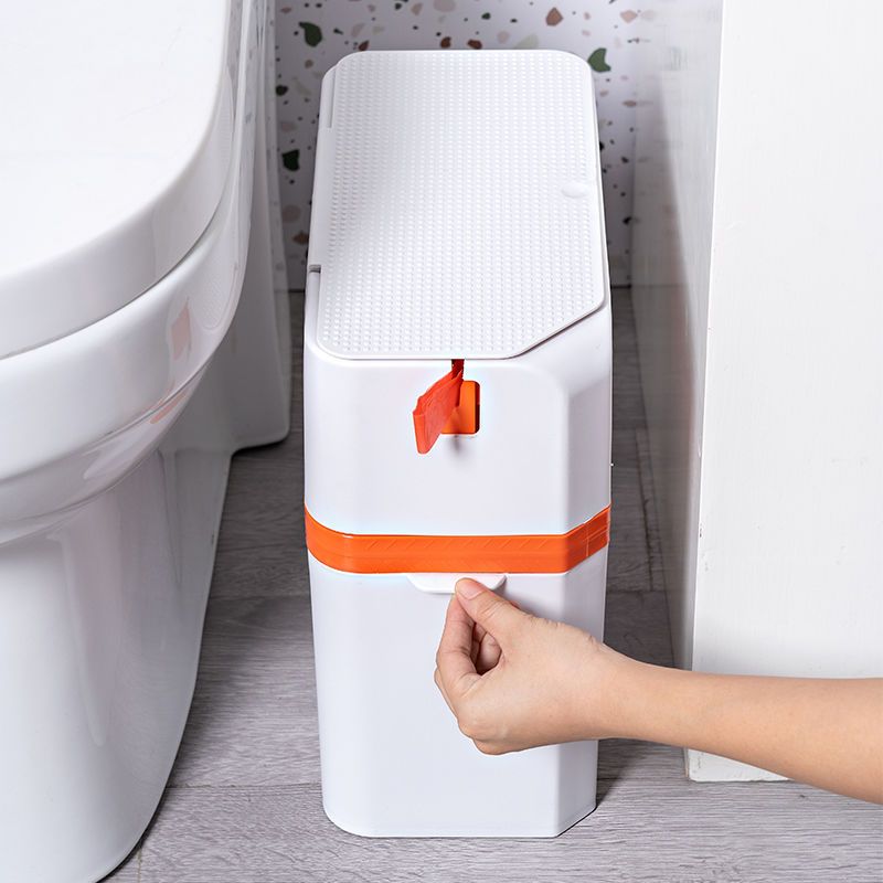Trash Can Household Living Room Gap Nordic Style with Lid Simple Dormitory Bathroom Bedroom Creative Drawstring Wastebasket