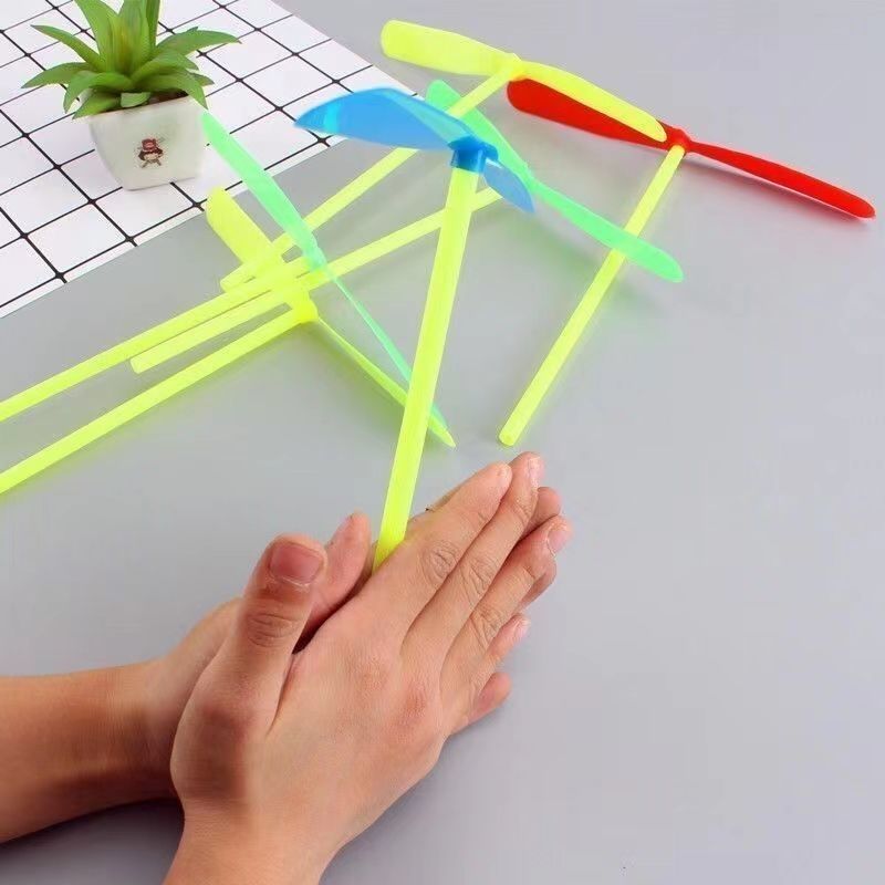 Bamboo Dragonfly Rotating Flying Sky Thickened Children's Educational Nostalgic Toys Outdoor Leisure Flying Sky Fairy Kindergarten Gifts