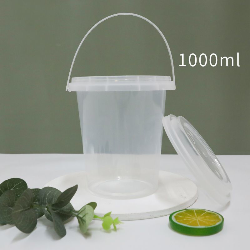 Transparent Fruit Tea Cold Drink Juice Cup Disposable Milk Tea Bucket Takeaway Internet Celebrity Milky Tea Cup Fruit Bucket Hand Carry with Cover