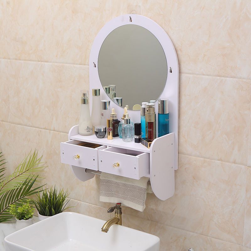 Bathroom Mirror Rack Two-in-One Cosmetic Box Wall-Mounted Dormitory Bathroom Punch-Free Cosmetic Mirror Cabinet