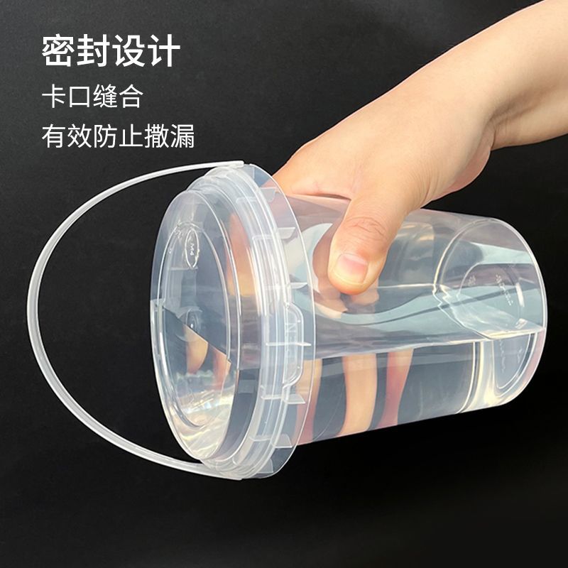 Transparent Fruit Tea Cold Drink Juice Cup Disposable Milk Tea Bucket Takeaway Internet Celebrity Milky Tea Cup Fruit Bucket Hand Carry with Cover