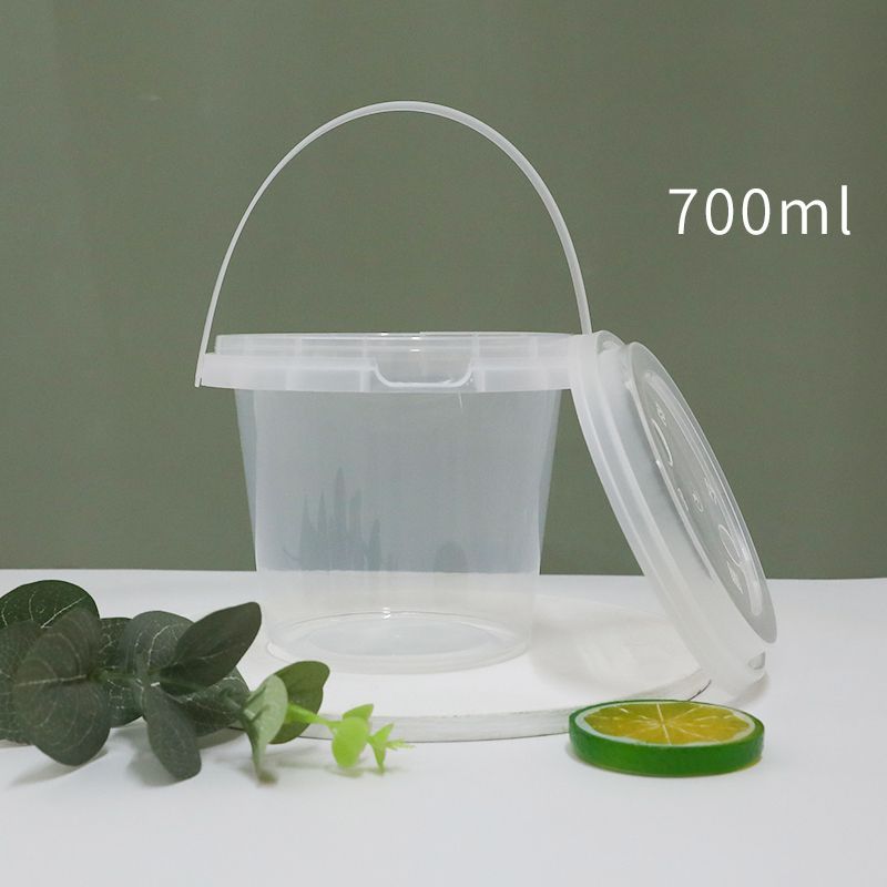 Transparent Fruit Tea Cold Drink Juice Cup Disposable Milk Tea Bucket Takeaway Internet Celebrity Milky Tea Cup Fruit Bucket Hand Carry with Cover