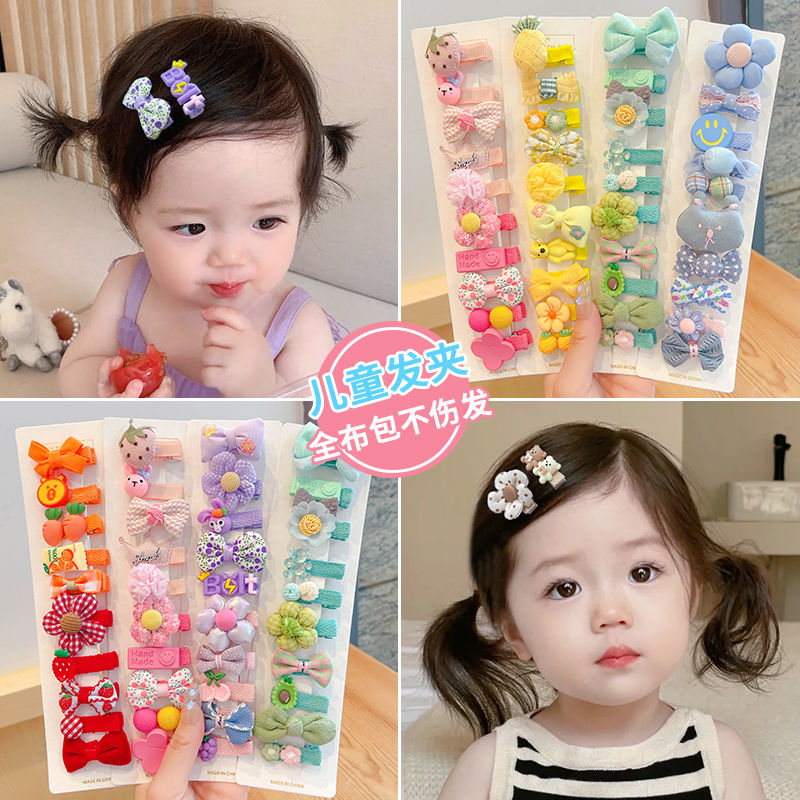 Girls' Baby Cloth Wrapper Barrettes Baby Does Not Hurt Hair Cute Super Cute Hairclip Children Infants Safety Hairpin