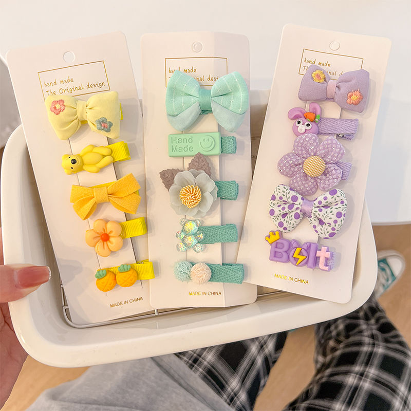 Girls' Baby Cloth Wrapper Barrettes Baby Does Not Hurt Hair Cute Super Cute Hairclip Children Infants Safety Hairpin