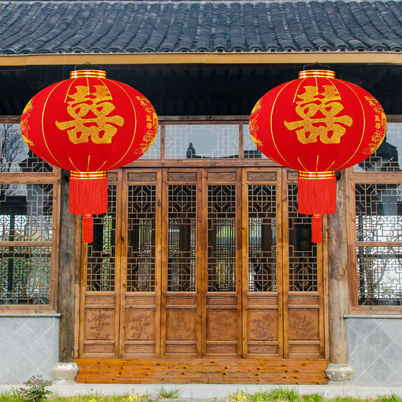 Wedding Lantern Red Lantern New Red Lantern Wedding Gate Layout Balcony with Lights Courtyard Outdoor Waterproof