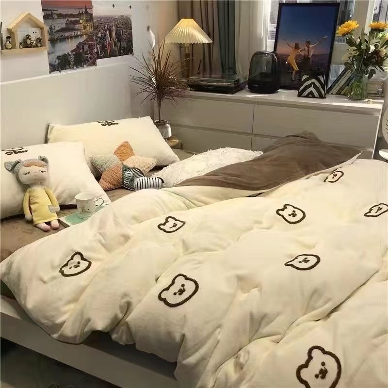 four-piece bedding student dormitory single bed sheet double quilt cover student single three-piece set