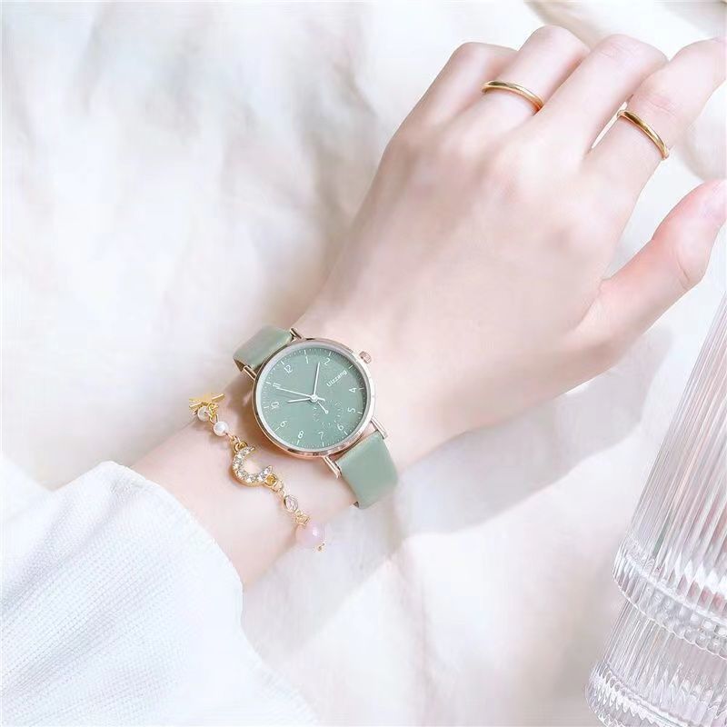 Haze Blue Examination Exclusive Mute Watch Female White Student Party Junior and Middle School Students Simple Temperamental All-Match Quartz Watch
