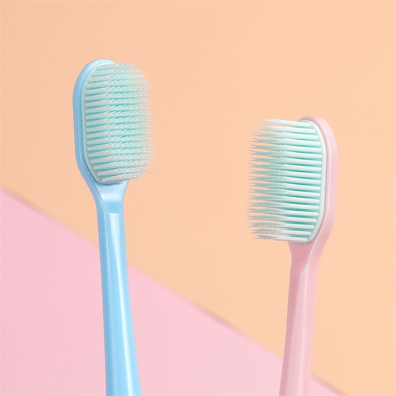 Toothbrush High-End Nano Ultra-Fine Soft Fur Adult Tiktok Value Student Japanese Macaron Couple Family Toothbrush