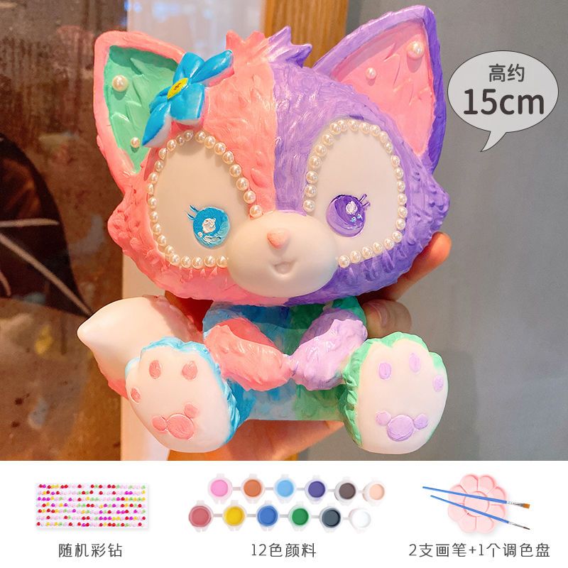 plaster doll coloring white embryo diy children‘s drawing toy linebel vinyl graffiti piggy bank