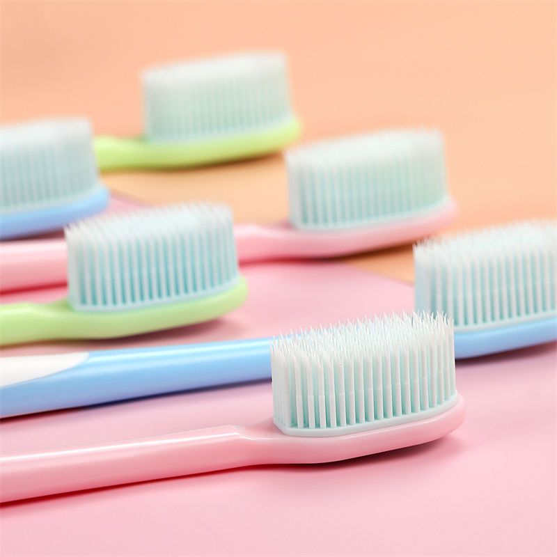 Toothbrush High-End Nano Ultra-Fine Soft Fur Adult Tiktok Value Student Japanese Macaron Couple Family Toothbrush