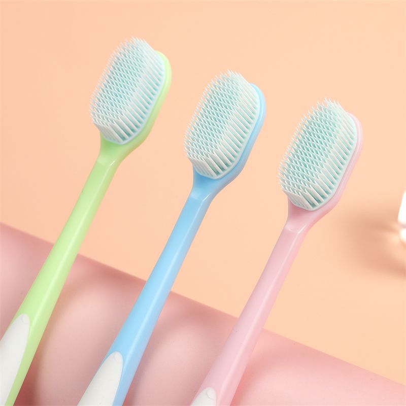 Toothbrush High-End Nano Ultra-Fine Soft Fur Adult Tiktok Value Student Japanese Macaron Couple Family Toothbrush