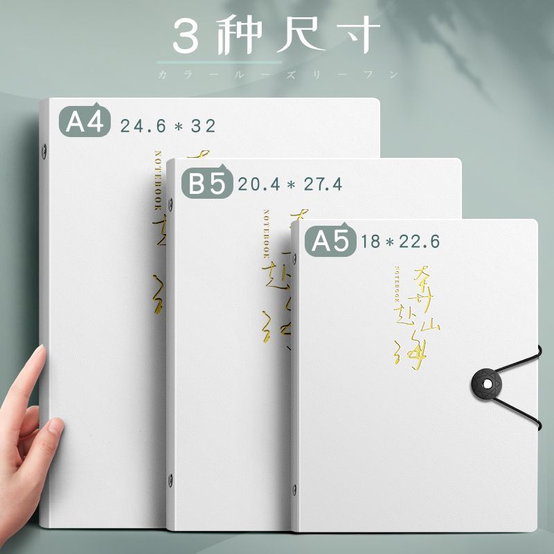 New B5 Loose Spiral Notebook Removable A4 Grid Horizontal Line A5 Notepad Ins Style Simple High School Student Notebook