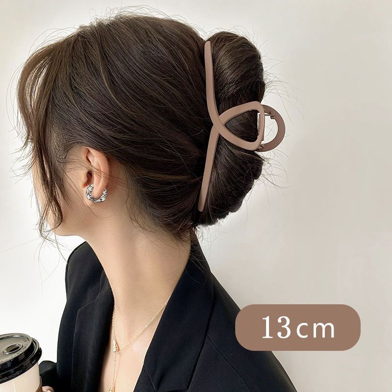 Simple Style Frosted Grip Women's Autumn and Winter Barrettes Back Head Shark Clip Oversized Clip Hairware Hairpin Hair Volume