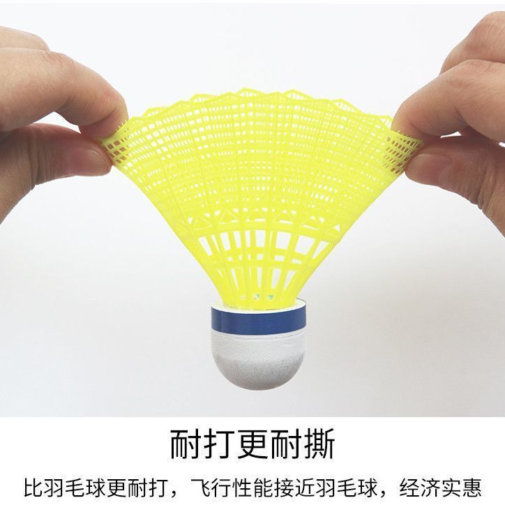 Badminton Durable King Nylon Ball 6 12 Pack Competition Training Plastic Room Outdoor Windproof Durable Yellow and White