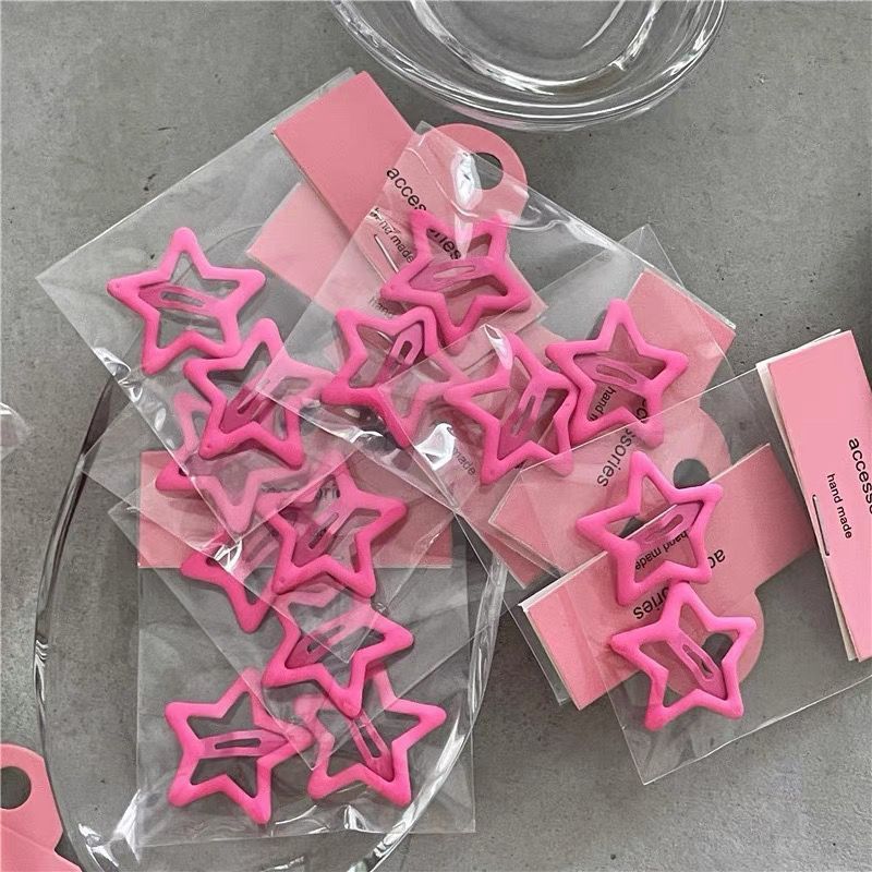 korean rose red girl‘s heart new bangs small hairpin clip cute five-pointed star bb clip bangs clip headdress