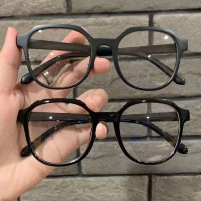 Myopia Glasses Ins Face without Makeup Glasses Anti-Blue Light Large Frame Glasses Women's Glasses without Lens Fashionable Men's Artistic High-End Plain