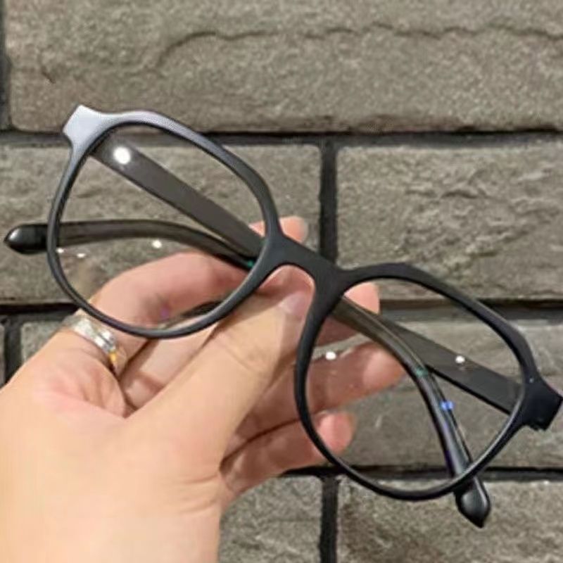 Myopia Glasses Ins Face without Makeup Glasses Anti-Blue Light Large Frame Glasses Women's Glasses without Lens Fashionable Men's Artistic High-End Plain