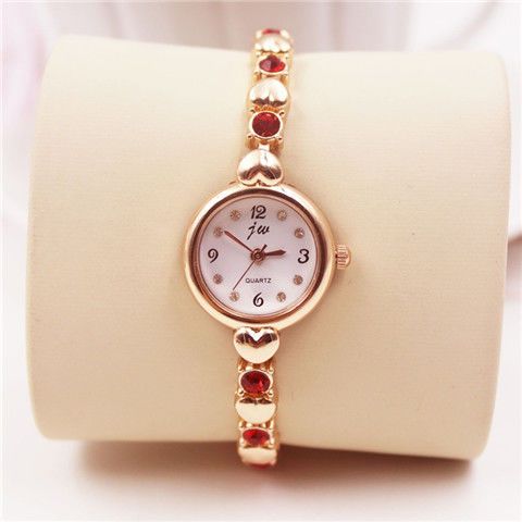 Jw Fashion Korean Style Elegant Women's Rhinestone Quartz Watch Small and Simple Bracelet Watch Girls' Fashion Women's Watch