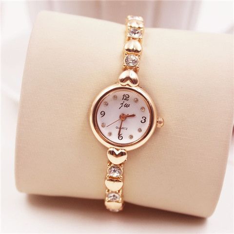 Jw Fashion Korean Style Elegant Women's Rhinestone Quartz Watch Small and Simple Bracelet Watch Girls' Fashion Women's Watch