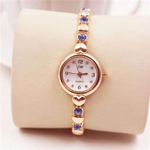 Jw Fashion Korean Style Elegant Women's Rhinestone Quartz Watch Small and Simple Bracelet Watch Girls' Fashion Women's Watch