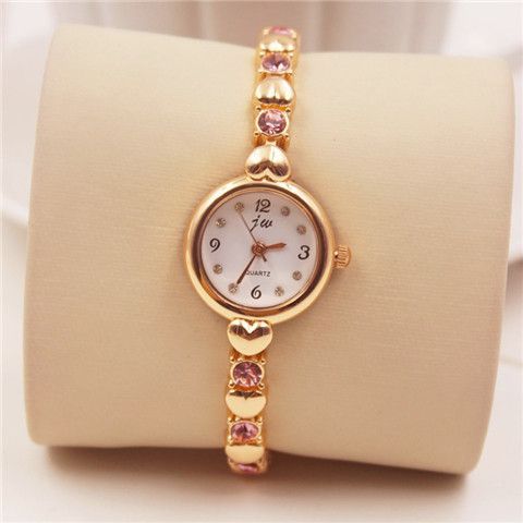 Jw Fashion Korean Style Elegant Women's Rhinestone Quartz Watch Small and Simple Bracelet Watch Girls' Fashion Women's Watch