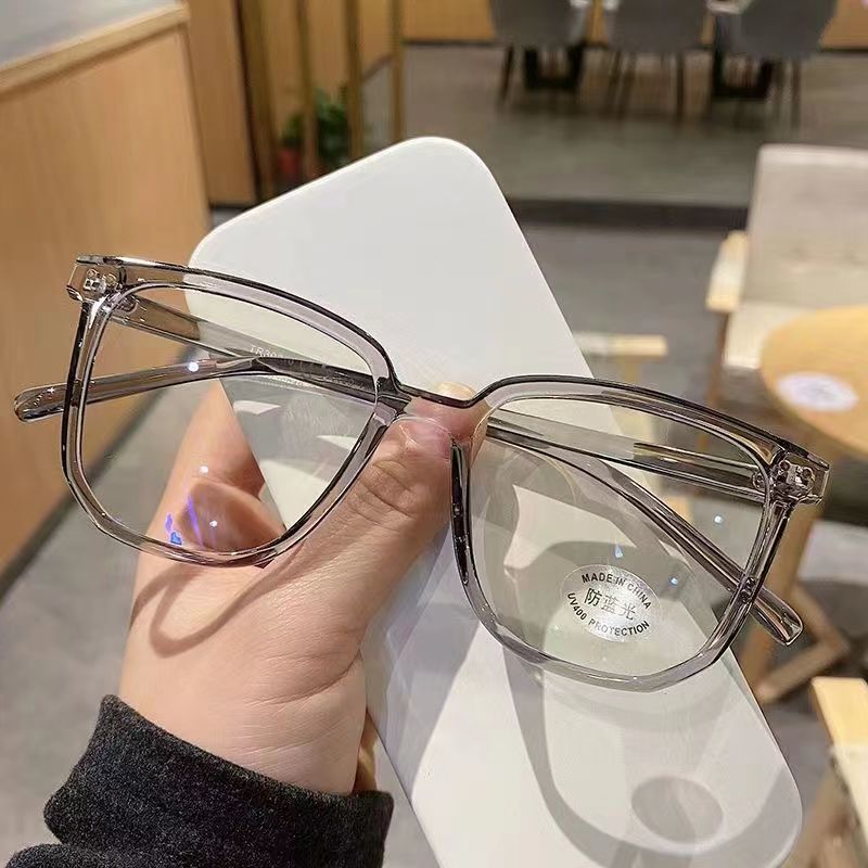 With Myopia Glasses Option Men's and Women's Glasses Degrees Are Different Ultra Light Frame Big Face without Degrees Protection against Blue Light Radiation Glasses