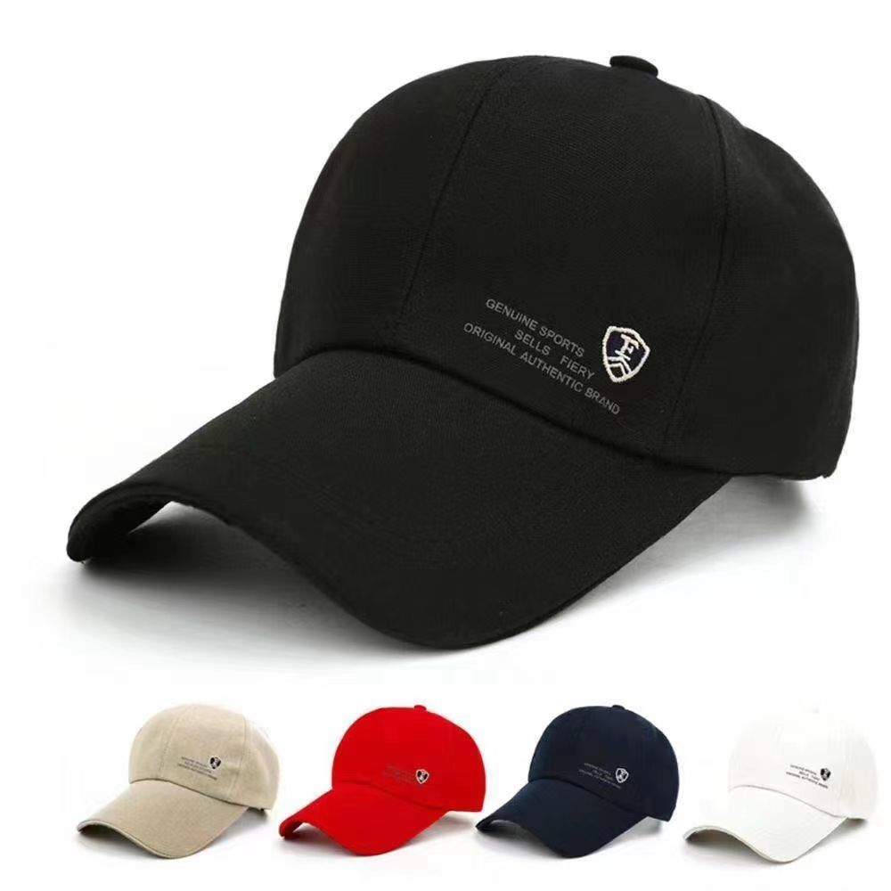 Hat Men's Spring/Summer Lengthened Brim Sun-Proof Baseball Cap Outdoor Casual Fishing Sun-Proof and Breathable Sun Hat Peaked Cap